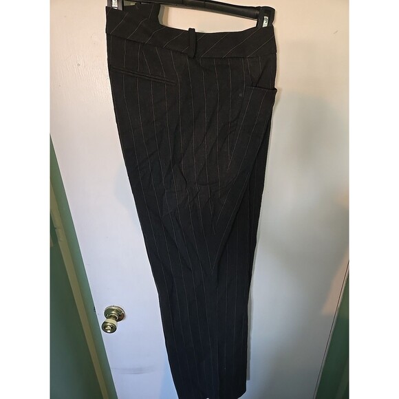 New York & Company Pink On Black Pin Striped Dress Slacks Size 22W Wide Leg Pant - Picture 5 of 13